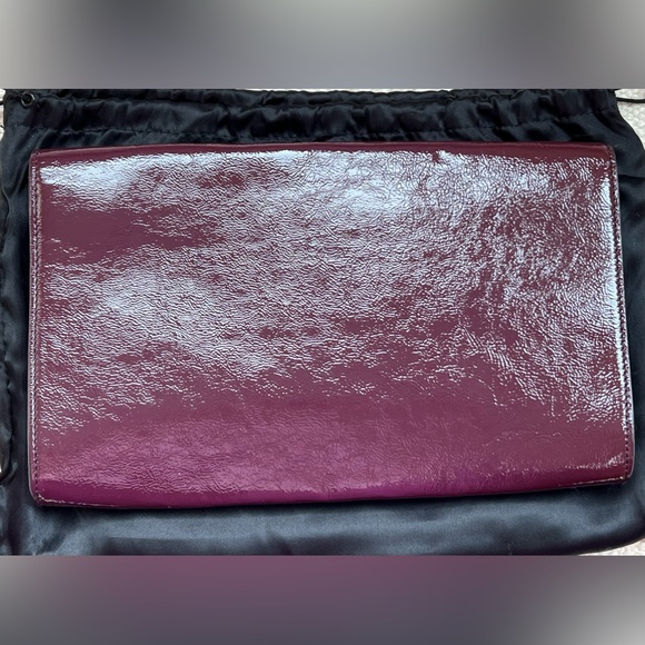 YSL YVES SAINT LAURENT Textured Patent Leather Sac De Jour Clutch Bag Purse 2008 - Picture 3 of 8